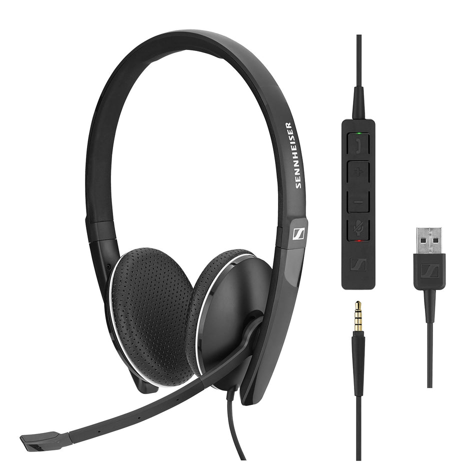 Sennheiser SC 165 USB-A & 3.5mm Stereo Corded Headset for PC & Mobile