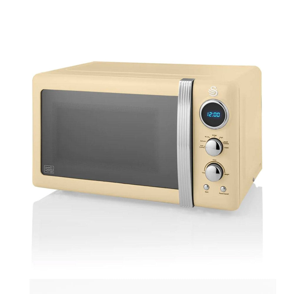 Swan 800W Digital Retro Microwave - Cream Microwaves Swan   