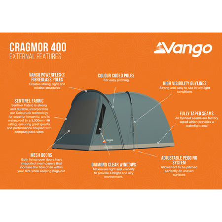 Vango Cragmor 400 4-Person Tent & Sleeping Bundle Tents Vango   