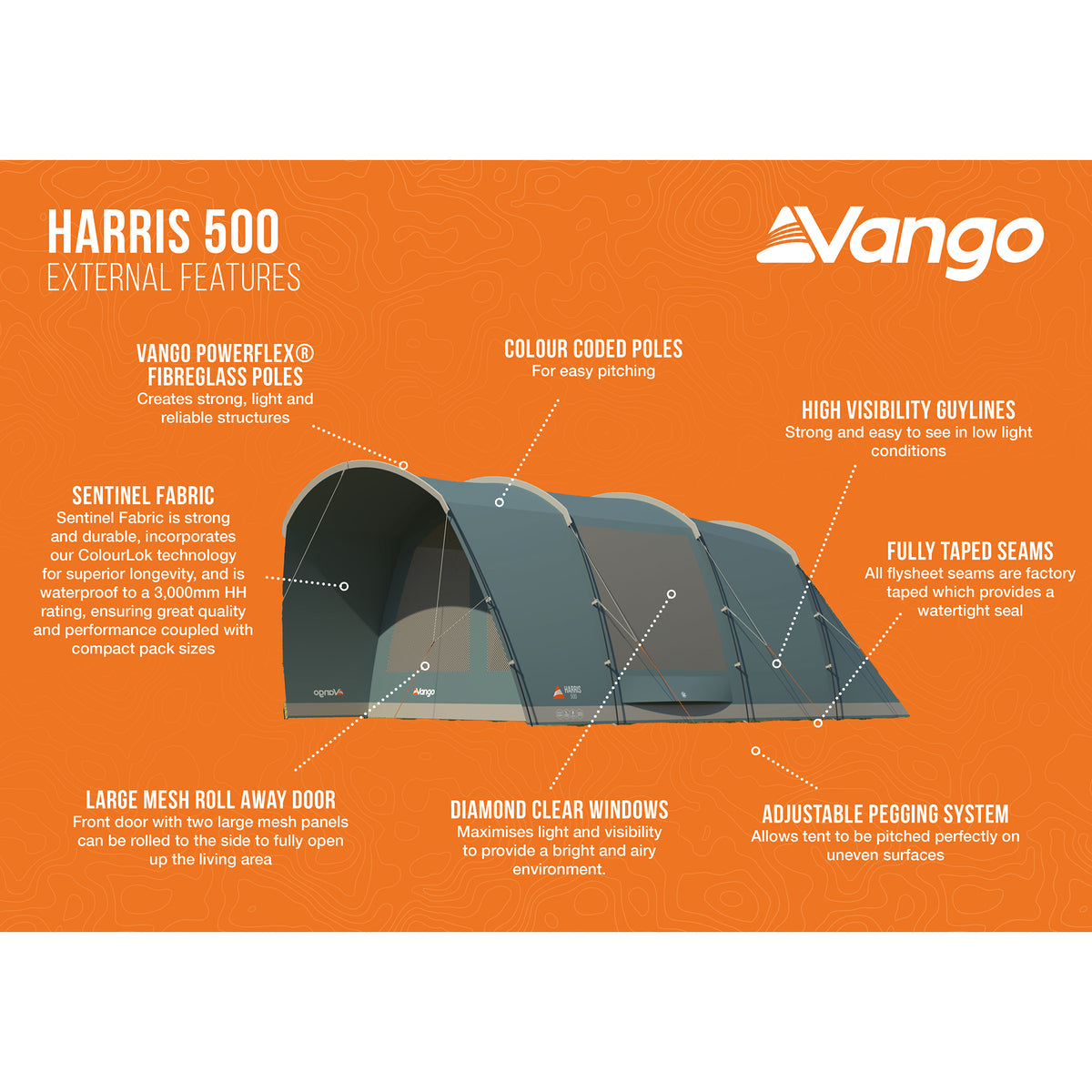 harris 500 tent Vango Harris 500 5-Person Family Tent
