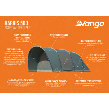 Vango Harris 500 5-Person Tent & Sleeping Bundle Tents Vango   