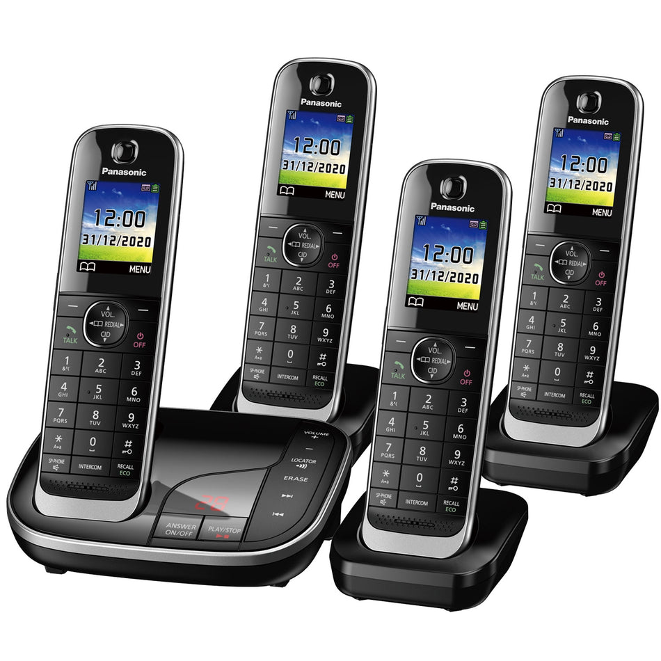 Panasonic KX-TGJ324EB Cordless Phone, Quad Handset with Nuisance Call Blocker