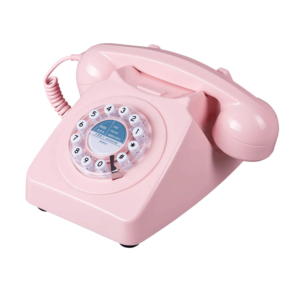 Wild Wood Retro 746 Telephone in Dusky Pink Landline Phones Wild Wood   