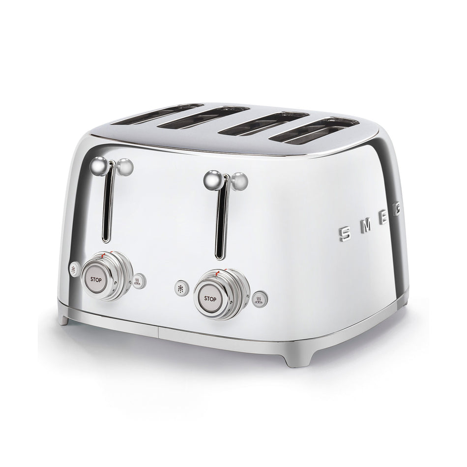 Smeg 50s Retro-Style 4 Slice Toaster in Stainless Steel
