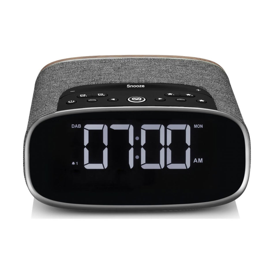 VQ Lark Bedside DAB Radio & Alarm Clock in Black & Walnut