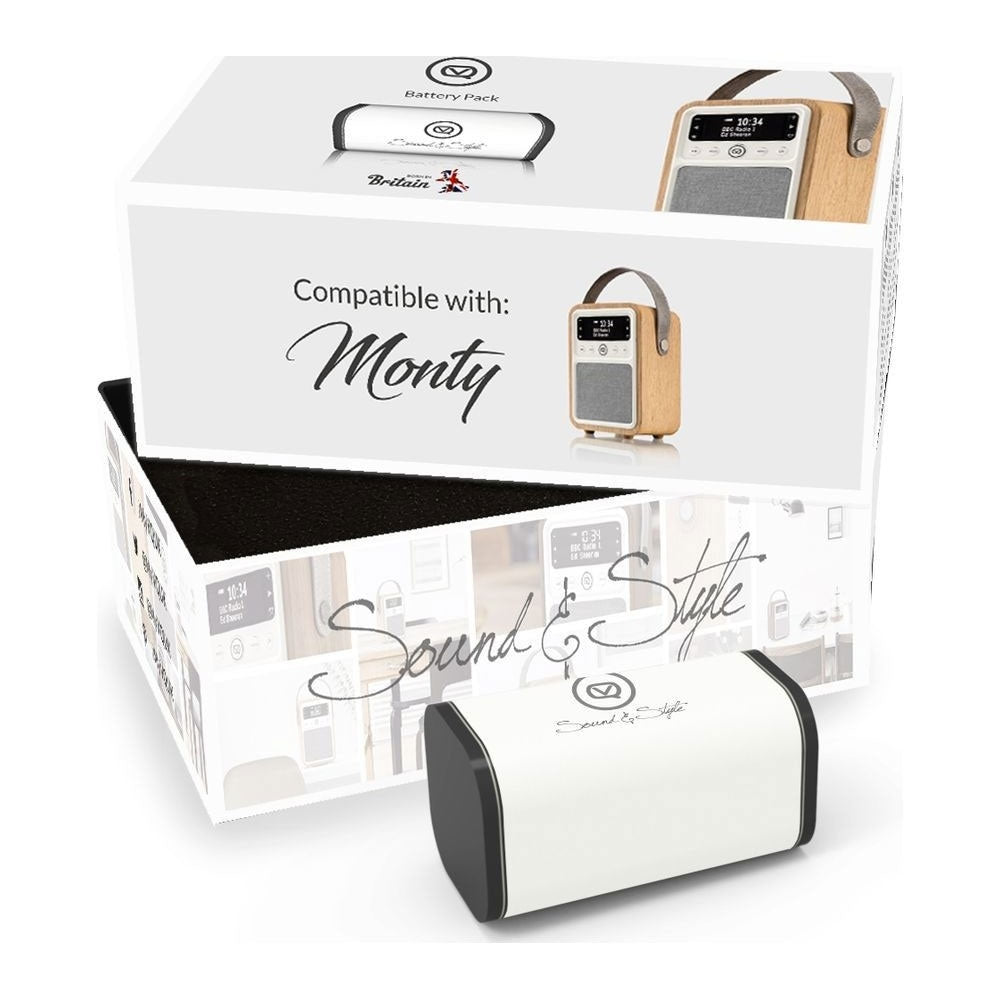 VQ Monty Portable DAB/FM Radio & Bluetooth Speaker with Rechargeable Battery Pack in Oak - 3